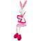 16.5" Pink & Cream Sitting Girl Easter Rabbit Figure with Dangling Legs